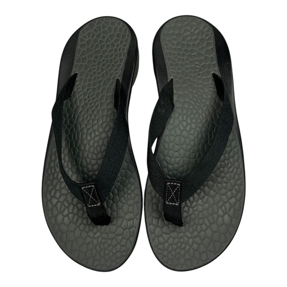Chaco EUC Flip Flop Sandals Women's 9 Black Grey LUVSEAT EcoTread Comfort - Picture 2 of 6